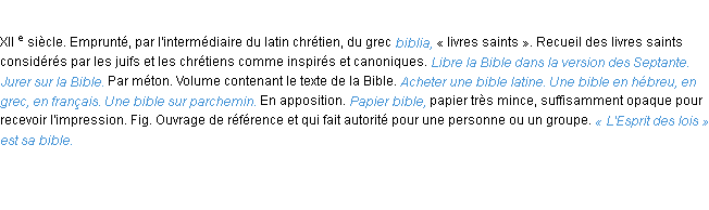Définition bible ACAD 1986