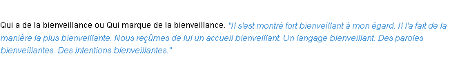 Définition bienveillant ACAD 1932