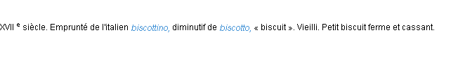 Définition biscotin ACAD 1986