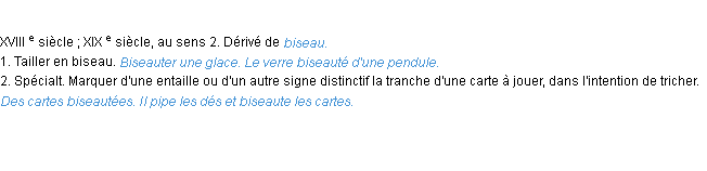 Définition biseauter ACAD 1986