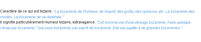 Définition bizarrerie ACAD 1932