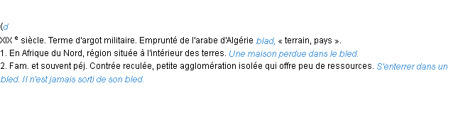 Définition bled ACAD 1986