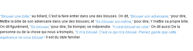 Définition blouser ACAD 1798