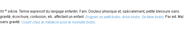 Définition bobo ACAD 1986
