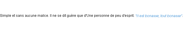 Définition bonasse ACAD 1798