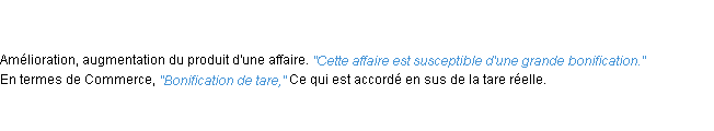 Définition bonification ACAD 1835