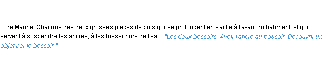 Définition bossoir ACAD 1835