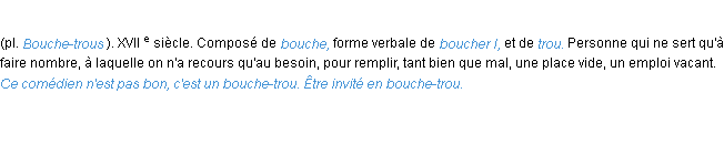 Définition bouche-trou ACAD 1986