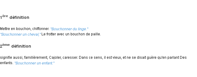 Définition bouchonner ACAD 1835