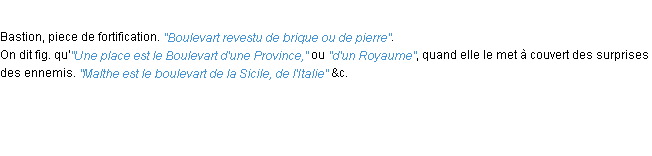 Définition boulevart ACAD 1694
