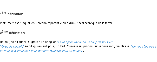 Définition boutoir ACAD 1798