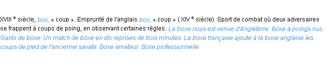 Définition boxe ACAD 1986