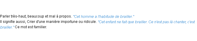 Définition brailler ACAD 1835