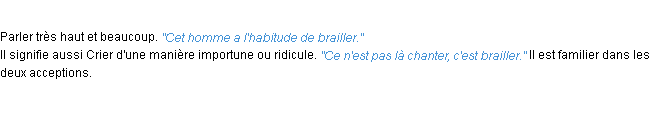 Définition brailler ACAD 1932