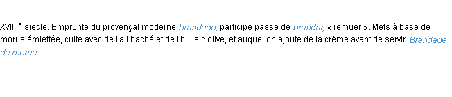 Définition brandade ACAD 1986