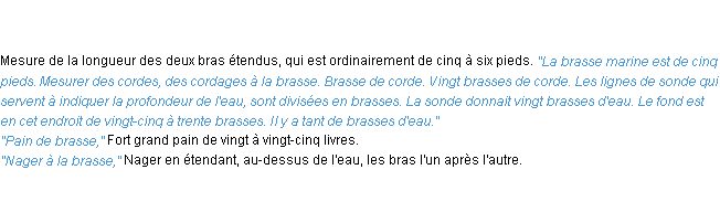 Définition brasse ACAD 1835
