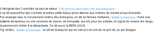 Définition breloque ACAD 1932