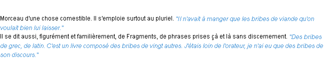 Définition bribe ACAD 1932