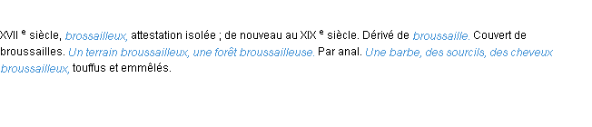 Définition broussailleux ACAD 1986