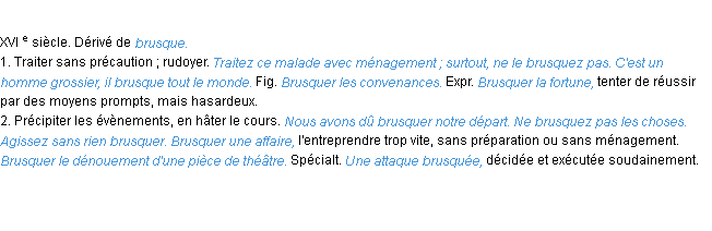 Définition brusquer ACAD 1986