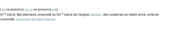 Définition bunker ACAD 1986