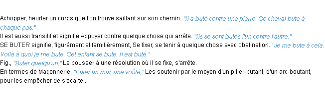 Définition buter ACAD 1932