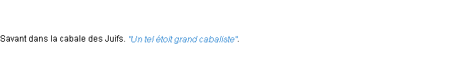 Définition cabaliste ACAD 1798