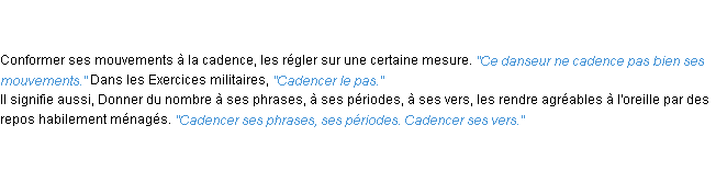 Définition cadencer ACAD 1835