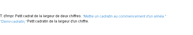 Définition cadratin ACAD 1835