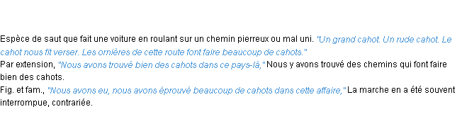 Définition cahot ACAD 1835