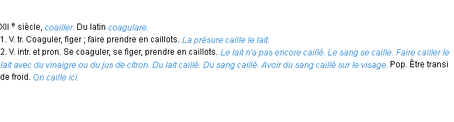 Définition cailler ACAD 1986