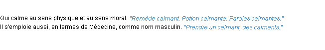 Définition calmant ACAD 1932