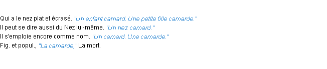 Définition camard ACAD 1932