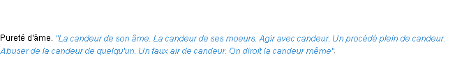 Définition candeur ACAD 1798