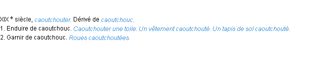 Définition caoutchouter ACAD 1986