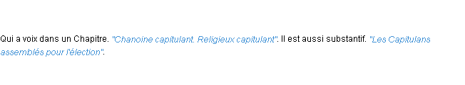 Définition capitulant ACAD 1798