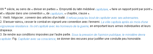 Définition capituler ACAD 1986