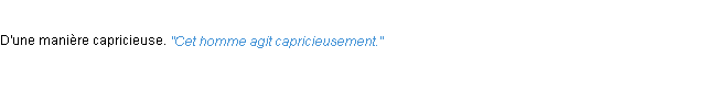 Définition capricieusement ACAD 1932
