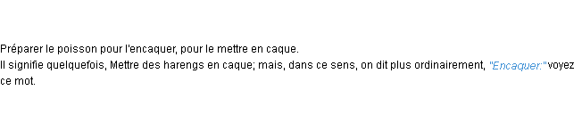 Définition caquer ACAD 1835