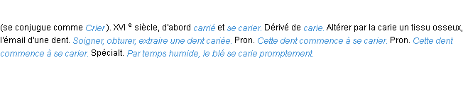 Définition carier ACAD 1986