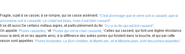 Définition cassant ACAD 1798