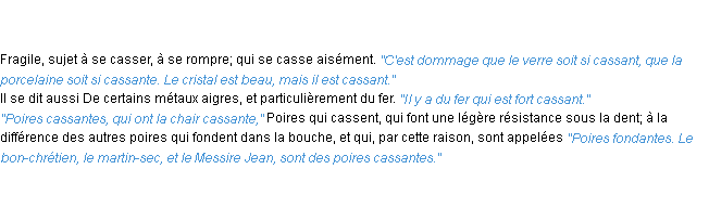 Définition cassant ACAD 1835