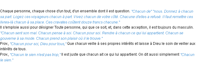 Définition chacun ACAD 1932