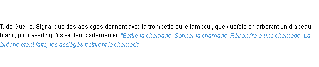 Définition chamade ACAD 1835