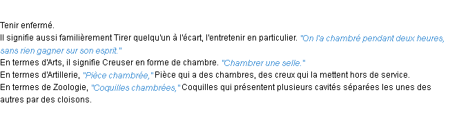 Définition chambrer ACAD 1932
