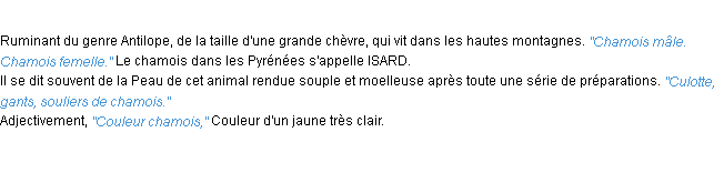 Définition chamois ACAD 1932