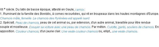 Définition chamois ACAD 1986