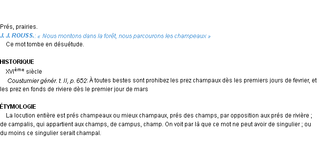 Définition champeaux Emile Littré
