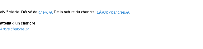 Définition chancreux ACAD 1986