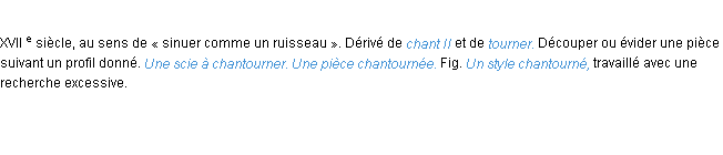 Définition chantourner ACAD 1986